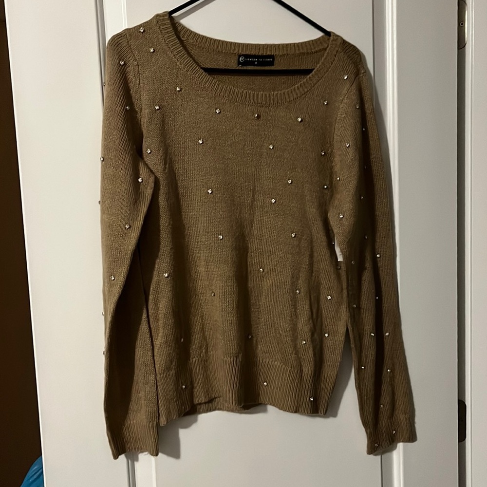 Rhinestone studded sweater